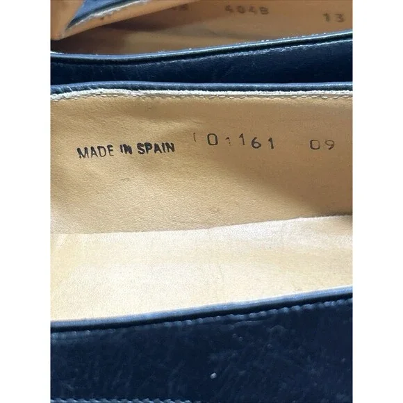 MEZLAN HAVANA Black Men’s 13 Leather Tassel Cap Toe Slip On Dress Loafers Spain - Picture 3 of 10